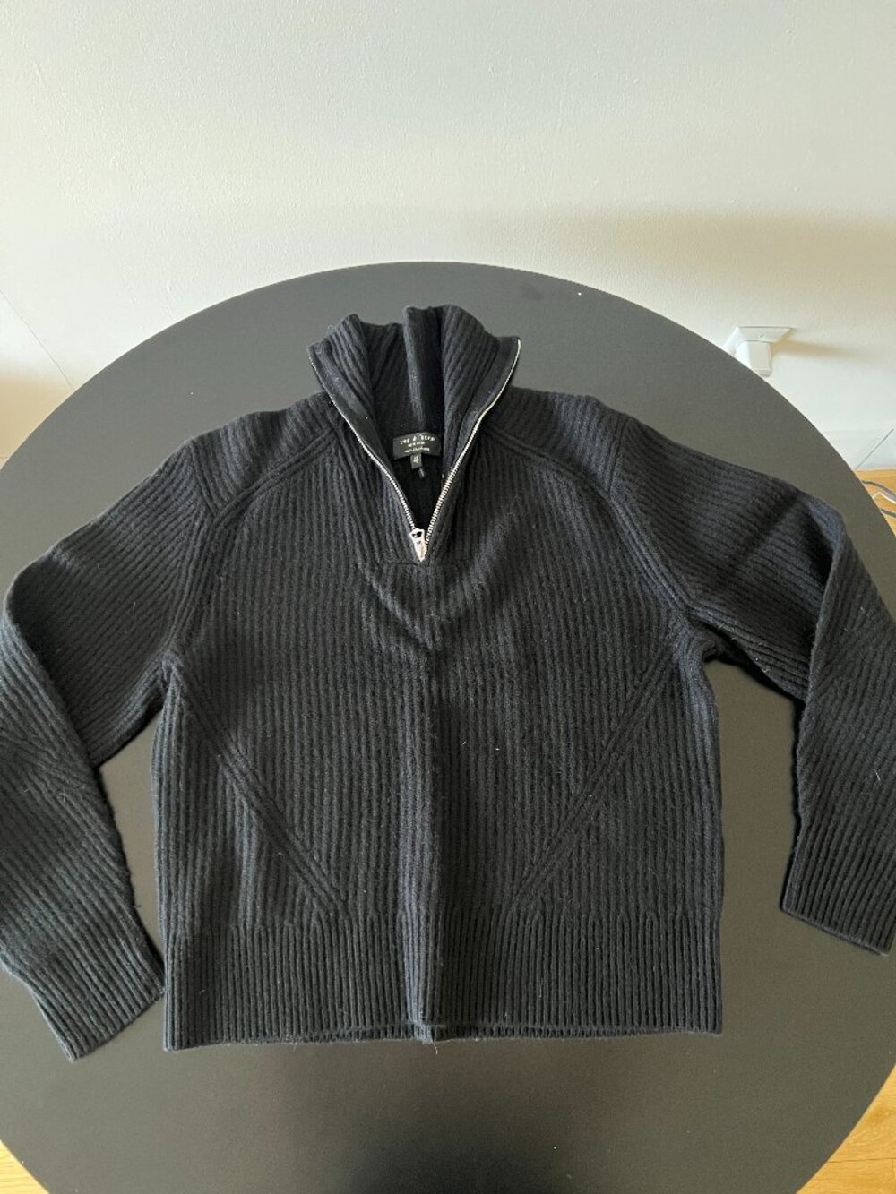 Women's Rag & Bone Black Cashmere Half-Zip Sweater - Size XS